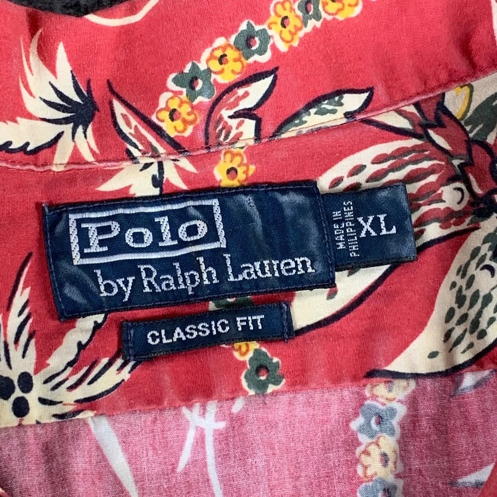 Vintage Polo Ralph Lauren Camp Shirt Men Extra Large Aloha Hawaiian
